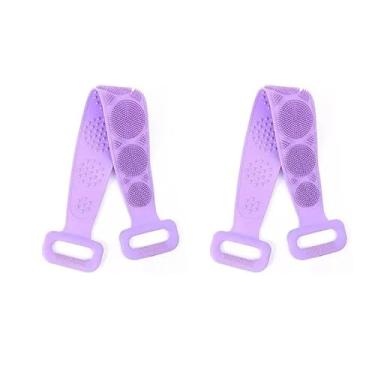 Imagem de Escova de Banho Silicone, Esponja Corporal Esfoliante com Alça, Escova de Massagem e Limpeza da Pele