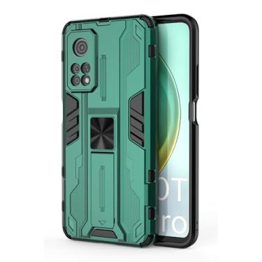Imagem de SORAKA Capa para Xiaomi Mi 10T 5G com suporte Capa de proteção resistente para Xiaomi Mi 10T Pro 5G Capa com placa de metal para suporte magnético para carro Capa Silm Fit