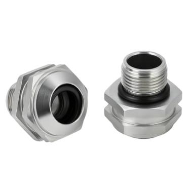 Imagem de Kit de conector de tubo de óleo do refrigerador de transmissão compatível com Ford F-350 Super Duty F-250 Super Duty 2005-2007 6,8L 6,0L, conexões de linha de radiador Trans Cooler (rosca 11/16-20UNF)