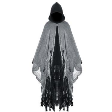 Imagem de Traje Geyoga Halloween Grim Reaper, capa com capuz preta pequena