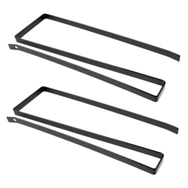 Imagem de Pacote com 2 organizadores de tampa – Suporte horizontal sob o armário, armazenamento de tampa de copo para cozinha, dormitório, garagem e toalha de papel (preto)