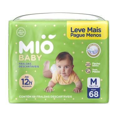 Imagem de Fralda Mió Baby Tamanho M Hiper 68 Unidades Descartáveis