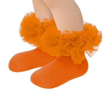 Imagem de Meias com babados Zando Toddler para meninas de 1 a 3 anos de algodão 