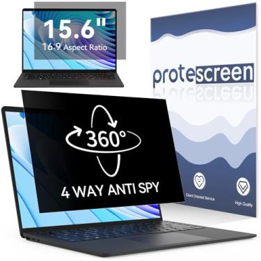 Imagem de Tela de privacidade de laptop de 360° de 15,6 polegadas para computador 16:9, monitor de 38.1 cm, privacidade de 4 vias, protetor antirreflexo, película protetora de filtro de luz azul compatível com