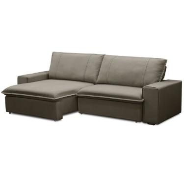 Imagem de Sofá Retrátil Reclinável Para Sala 3 Lugares 210cm Varsov F04 Veludo Marrom Claro - Lyam Decor