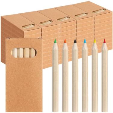 Imagem de Lápis de cor TSIS MHUO Mini 6 cores 300 unidades com caixa Kraft