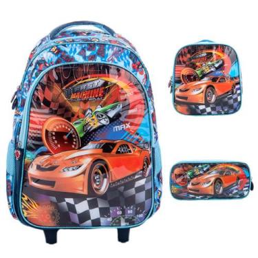 Imagem de Mochila Infantil Menino Kit Escolar Mochila Estojo Lancheira - OKI-NI,