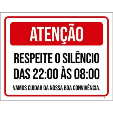 Imagem de Kit 5 Placas Silêncio Cuidar Boa Convivência 36X46