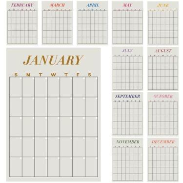 Imagem de Calendário de parede grande Fullhawl, apagável a seco sem data de 12 x