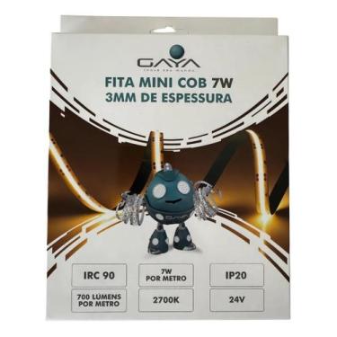 Imagem de Fita Led Mini Cob 3mm 7w 2700k 700l Ip20 5m Gaya Luz Branco quente 24V
