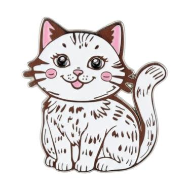 Imagem de Broche de esmalte macio de gato fofo de 3,8 cm – broches de lapela estéticos de gatinho fofo para mochilas, jaquetas, chapéus, roupas, bolsas, adolescentes, meninas, meninos – botões e pingentes