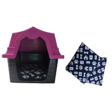 Imagem de Casa De Cachorro De MéDio A Grande Porte Com 2 Almofadas, Casinha Para Animais De EstimaçãO, ProteçãO Uv.(ROSA)