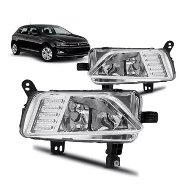 Imagem de Par Farol Milha Auxiliar Polo Virtus 2018 2019 2020 2021 2022 Cromado