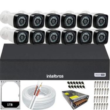Imagem de Kit 12 câmeras segurança 2mp 1080p Dvr 16ch Intelbras