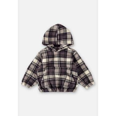 Imagem de Blusão Xadrez Infantil para Meninos Up Baby, Preto, 6