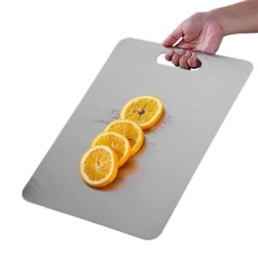 Imagem de Tábua de cortar titânio | Tábuas de cortar carnes - dupla face antiderrapante adequada máquina de lavar louça para fruta carne cozinha casa campismo exterior