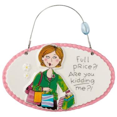 Imagem de Department 56 Placa de cerâmica oval de preço total My Friend Ronnie To The Store Series