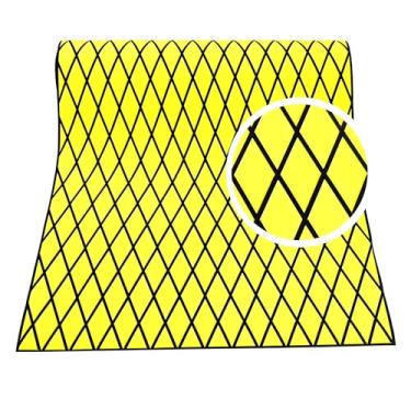 Imagem de KT GuoMei 98,4 cm × 45,5 cm autoadesivo piso de barco espuma EVA folha de deck de barco antiderrapante para pesca adequado para iates, jardins, kart, etc (padrão de diamante, amarelo e preto, 280 cm x