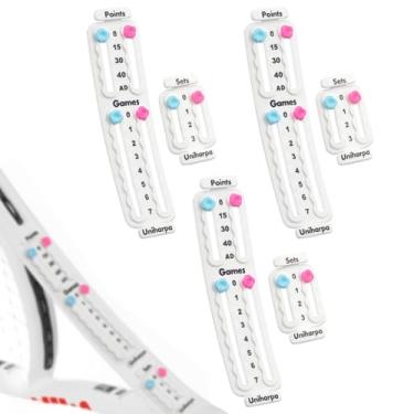 Imagem de Uniharpa Marcador de pontuação de tênis para raquete, marcador de pontuação de raquete de tênis Blsck Pickleball, contador de placar pequeno para treinador de tênis, pontos de gravação de rastreador