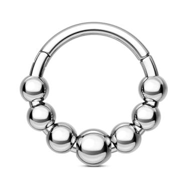 Imagem de OUFER Anéis de septo de aço cirúrgico 16G, joias de septo, design de nicho, anéis de nariz de septo, segmento articulado, cartilagem de hélice, piercing de daith, joias para mulheres e homens, 8 mm