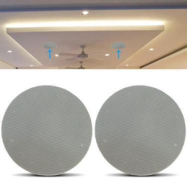 Imagem de Par Arandela Redonda Teto Com Alto Falante Kazaudio Coaxial CK6R 6,5" 
