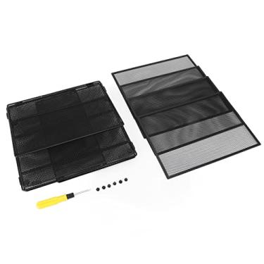 Imagem de Organizador de arquivo de metal Grade de malha preta Cinco camadas Rack de armazenamento de mesa de grande capacidade para escritório em casa Ferro durável resistente 32,5 x 23,5