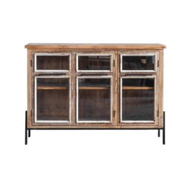 Imagem de URGDWEKJY Armário de buffet Retro Aparador de madeira maciça com porta Buffet Aparador de cozinha Armário de armazenamento adequado para sala de jantar e aparador de sala de estar (B: 120 * 41,5 * 90