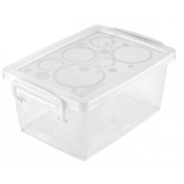 Imagem de Mini Organizador De Plástico Branco Com Trava 650ml - Or80100 - Ordene
