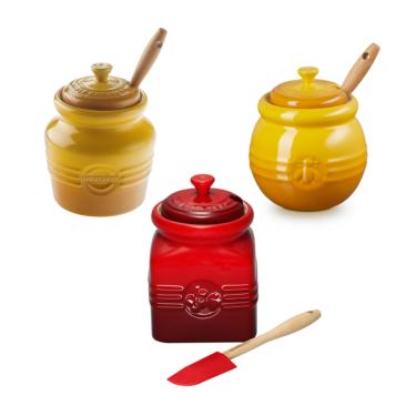 Imagem de KIT LE CREUSET POTES DE MOSTARDA + GELÉIA + MEL COLORIDO