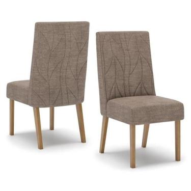 Imagem de Conjunto 2 Cadeiras Sala Jantar Eloá Nature/Cacao - Henn