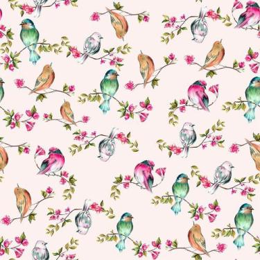 Imagem de Tecido Tricoline Estampa Digital - Pássaros - Peripan - 50 x 150 cm - 
