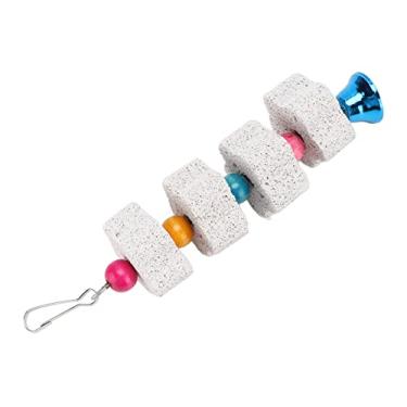 Imagem de Zhjvihx Pássaro Bico Pedra de Moagem Brinquedo Pássaro Gaiola Pendurado Brinquedos Gaiola Mordida Moagem Bico Pedra Cálcio Mastigar