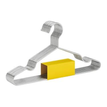 Imagem de Cabides Fortes Aço Inox: Proteja Suas Roupas e Organize Seu Guarda-Roupa (kit10)