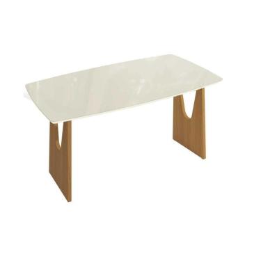 Imagem de Base Mesa De Jantar Mila Premium Madeira Maciça C- Tampo Madeirado C- Vidro 170x90cm Carvalho-off White - Kappesberg
