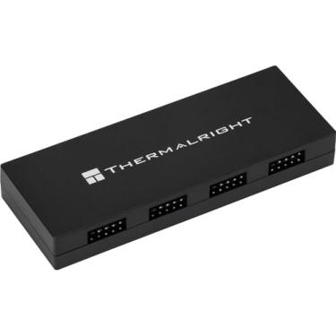 Imagem de Hub Interal USB 2.0 X5 com cabo de 50 cm, alimentado por SATA, suporte magnético, expansão USB de 9 pinos para placa-mãe de PC (preto)