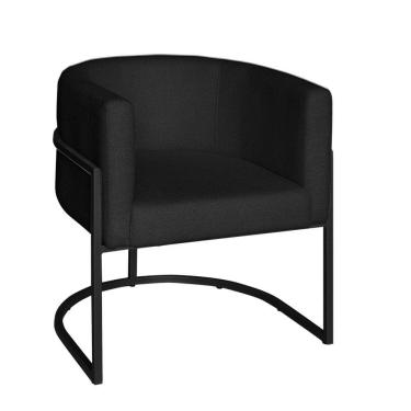 Imagem de Poltrona Base Industrial Preto Sala De Estar Lety Veludo S05 - D'rossi Cor Preto