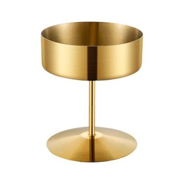 Imagem de ＫＬＫＣＭＳ Tigela de sobremesa de aço inoxidável fácil de limpar, copo de sorvete reutilizável para cozinha, casamento, festa de aniversário, KTV, Ouro, 200ml