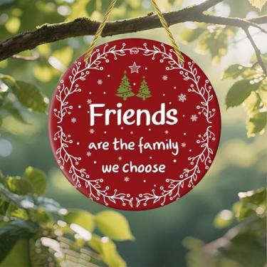 Imagem de Acrílico colorido Suncatcher, Friends are Family, escolhemos 17,78 cm decoração de arte de parede para janela suspensa com design de vitral impresso, ideia de presente e ornamento de jardim para uso