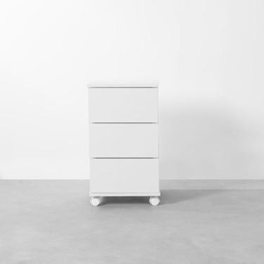 Imagem de Módulo Contemporâneo Slim 3 Gavetas Branco - 40cm - Abra Cadabra