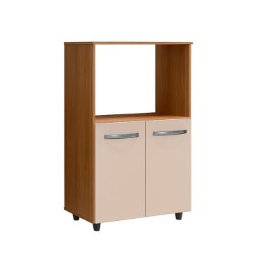 Imagem de Balcão Multiuso Para Cozinha Micro-ondas 2 Portas Taiane Savana / Off White
