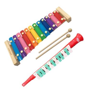 Imagem de Kit Infantil Instrumentos Musicais Xilofone 12 Notas e Escaleta Melódica Musicalização Crianças Colorido