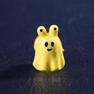 Imagem de 1 miniatura, enfeites de fantasma de Halloween, mini figuras de paisagem para jardins de fadas, terrários, decoração de mesa e festa, fantasma amarelo