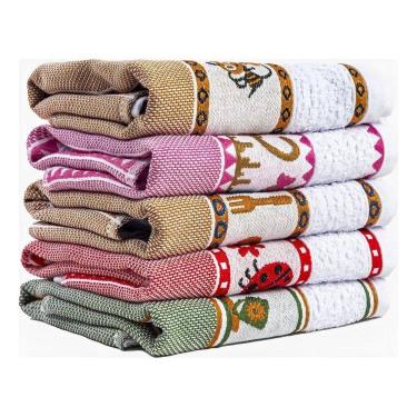 Imagem de 2X Pano De Prato Atoalhado  Gourmet Kit Com 5 Peças D