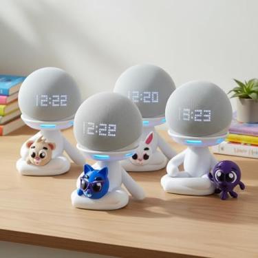 Imagem de Suporte Alexa Echo Dot 4 e Dot 5 Robert Bolofofo Presente decoração música stand Amazon Bolofofos