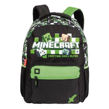 Imagem de Mochila Escolar Infantil Minecraft Plus 066289 Preto - Sestini
