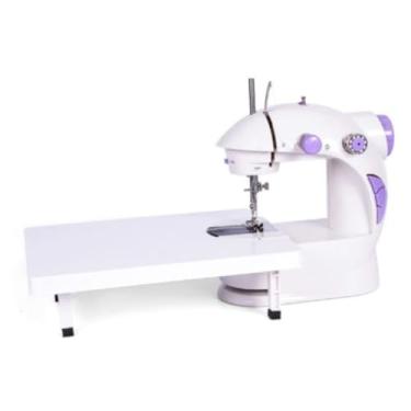 Imagem de Kit Mesa de Apoio + Mini Máquina de Costura Portátil Elétrica e a Pilha Bivolt 110v/220- Kit Completo para Iniciantes, Remendos e Artesanato