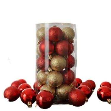 Imagem de Bola de Nata Kit Bolinhas Enfeite de Árvore De Natal 3cm Dourado Vermelho Mista Lisa Fosca Glitter Natalina(DOURADO,30 BOLINHAS)
