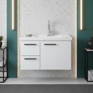 Imagem de Gabinete Para Banheiro Em Aço 1 Porta 2 Gavetas Roma - Cozimax