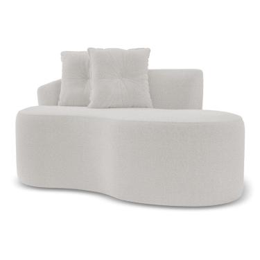 Imagem de Sofá Orgânico Living Bob 145cm 02 Lugares com 02 Almofadas Bouclê Off White - Desk Design