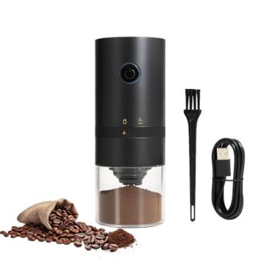 Imagem de Moedor de Café Elétrico Portátil Recarregável USB Tipo C, 4 xícaras, Moagem Ajustável para Expresso, Grãos e Cafeteiras, Silencioso e Compacto, com Escova e Cabo de Carregamento